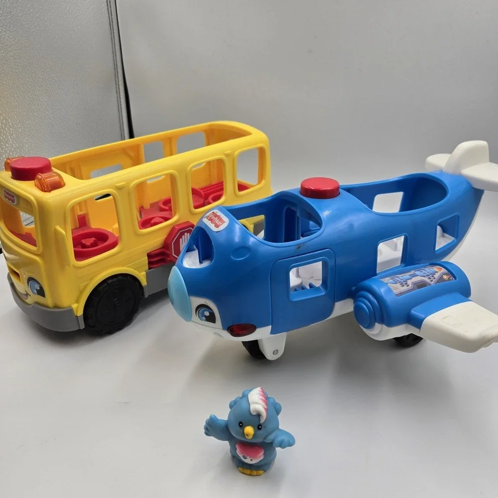 Fisher Price Little‎ People Sit With Me Sights And Sound School Bus & Airplane